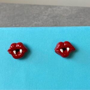 Vampire's Kiss Polymer Clay Stud Earrings